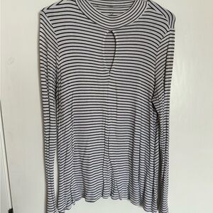 Striped Black and White Women's Top